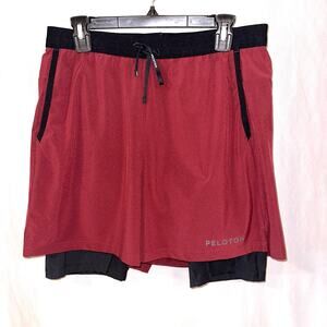 Peloton Men's Athletic Shorts - Red and Black